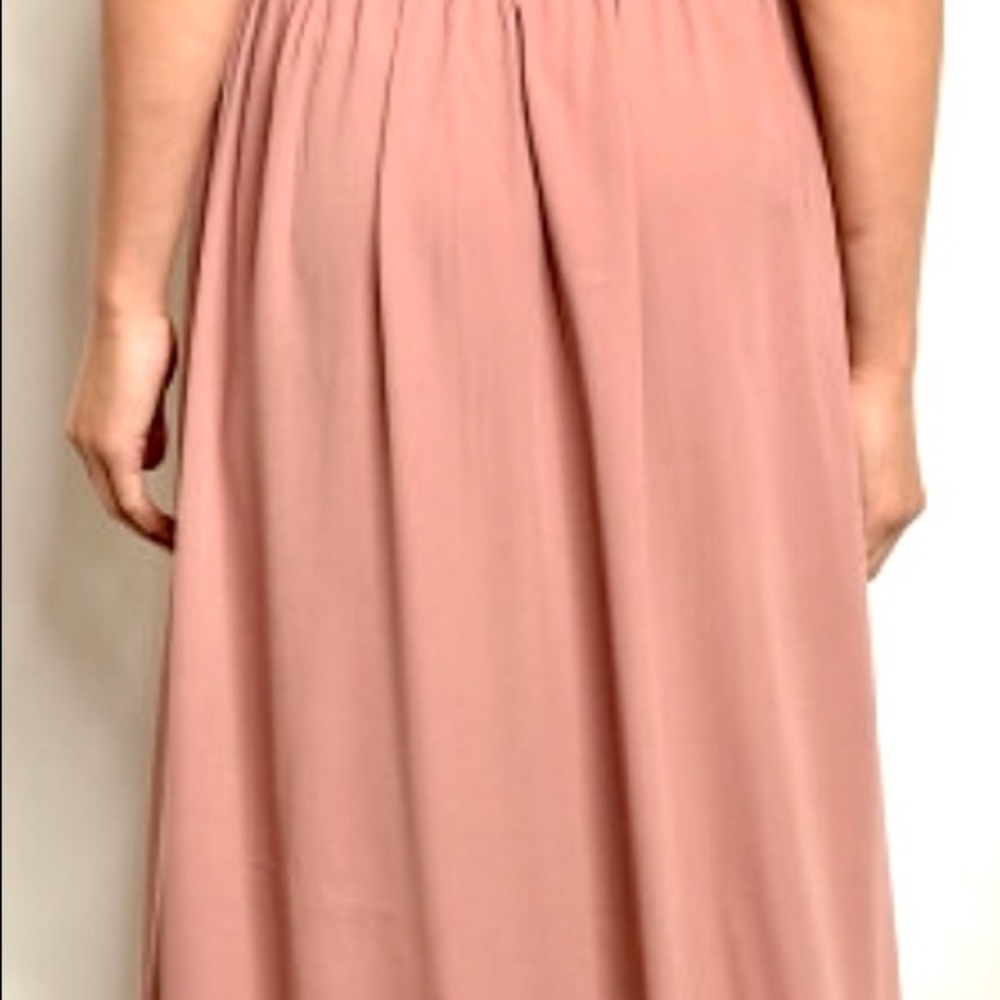 “FOUR SEASONS” MAUVE MAXI TUNIC DRESS TIE FRONT - Picture 5 of 5